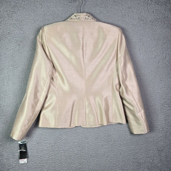 Le Suit petite champagne floral embroidered blazer 4P - Picture 9 of 16